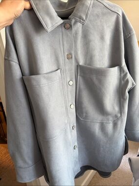 Truth Light Blue Button-Up Overshirt Jacket